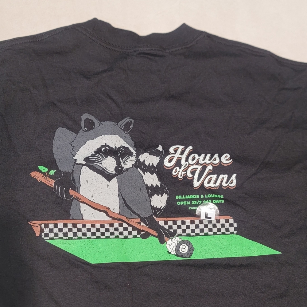 Vans Billiards Lounge T-shirt Size Large Racoon House Of Vans Shirt